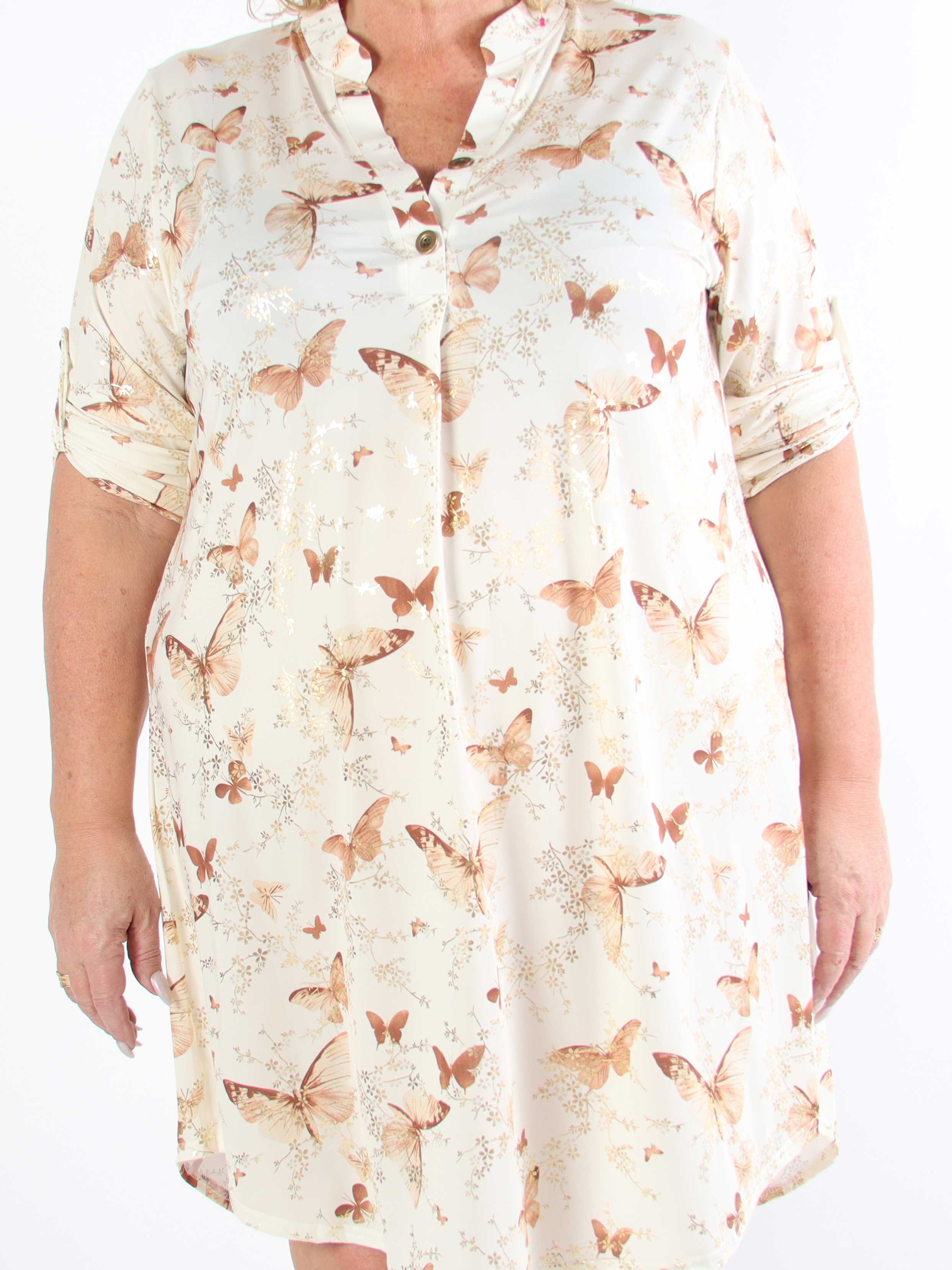 Ebba Butterfly - Elastisk plus size-klänning med fjärilar